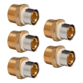 Selfio-Press Aluverbund Pressfitting  Übergang Außengewinde 32 x 3 - 1" TH + U Kontur DVGW - 5 Stück