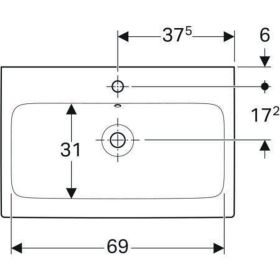 Geberit iCon Waschtisch, 75x48,5cm m. Hl., m. Ül., weiß