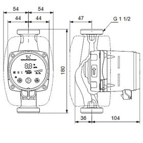Grundfos Alpha2 Hocheffizienz-Umwälzpumpe 25-60 180 mm