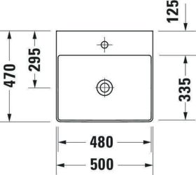 Duravit Möbel-WT DuraSquare 500mm, Weiß o.ÜL, m.HLB, 1 HL