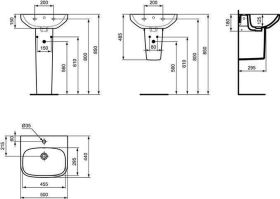 Ideal Standard Waschtisch i.life A 1Hl. 500x440x150mm Weiß