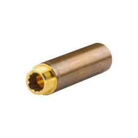 Messing Gewinde-Fitting Hahnverlängerung IG/AG 3/4" (DN 20) Länge 100 mm  - schwere Ausführung