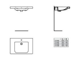 Ideal Standard Waschtisch Connect Freedo ,unterfahrbar, 600x555x165mm, Weiß