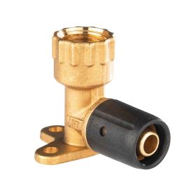 Selfio-Steck Aluverbund Steckfitting  Wandwinkel 16 x 2 mm - 1/2" - 52 mm DVGW
