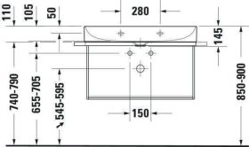 Duravit Möbelwaschtisch DuraSquare 800mm o. ÜL, mit HLB, o.HL, weiß WonderGliss