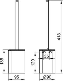 Keuco WC-Bürstengarnitur Plan 14972, kpl. mit Kunststoff-Einsatz, Edelstahl