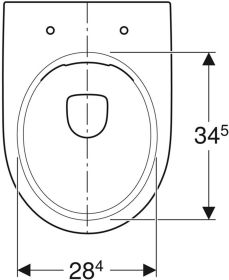 Geberit Renova Stand-WC Tiefspüler, Abg. teilgeschl. Form, Rimfree, manhatten