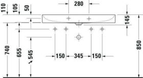Möbel-WT DuraSquare 1000mm o. ÜL, 2 HL, geschl., weiß