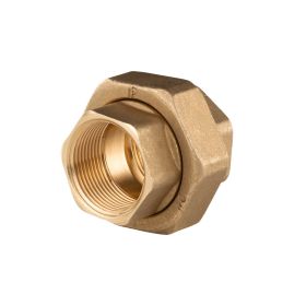 Messing Gewinde-Fitting Verschraubung gerade mit O-Ring konisch dichtend 3 teilig 1 1/4"IG - 1 1/4"IG (DN 32) - schwere Ausführung
