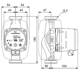 Grundfos Alpha2 Hocheffizienz-Umwälzpumpe 32-80 180 mm