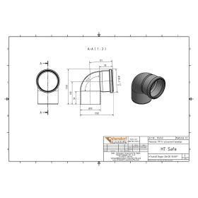 HTsafeB Bogen DN 90 87,5 Grad