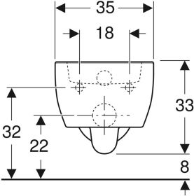 Geberit iCon WWC Tiefspüler, verk. Ausl. geschlossene Form, weiß