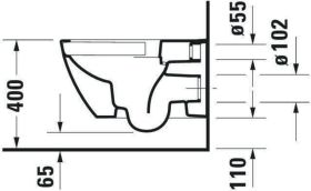 Duravit Wand-WC 540mm Happy D.2, Anthraz Anthrazit Matt, TS, rimless
