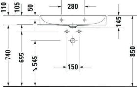 Duravit Möbelwaschtisch DuraSquare 800mm o. ÜL, mit HLB, o.HL, weiß WonderGliss