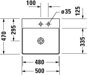 Duravit Möbel-WT DuraSquare 500mm, Weiß o.ÜL, m.HLB, 1 HL