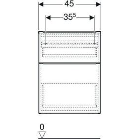 Geberit iCon Seitenschrank, 2 Schubladen 45x60x47,6cm, Eiche/Gr. Lava
