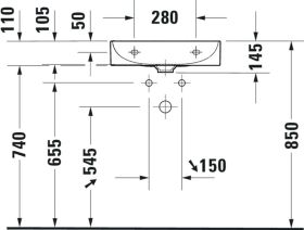 Duravit Möbel-WT DuraSquare 500mm, Weiß o.ÜL, m.HLB, 1 HL