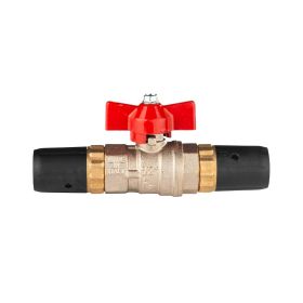 Selfio-Steck Aluverbund Steckfitting  Kugelhahn für Heizung 20 x 2 mm rot