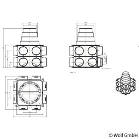 Wolf Luftverteiler Mini 16-75 Anschluss ISO Rohr DN 125-180