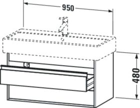 WTU wandhängend Ketho 440x950x480mm 2 SchKa, für 045410, weiß matt
