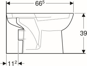 Geberit Renova Stand-WC für AP-SPK aufge Abgang horizontal, weiß