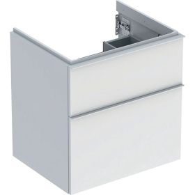 Geberit iCon Unterschrank für WT, 2 Schu 59,2x61,5x47,6cm, weiß hgl./Gr.weiß matt
