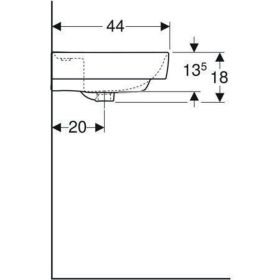 Geberit Renova Plan Waschtisch, 55x44cm m. Hl., o. Ül., weiß