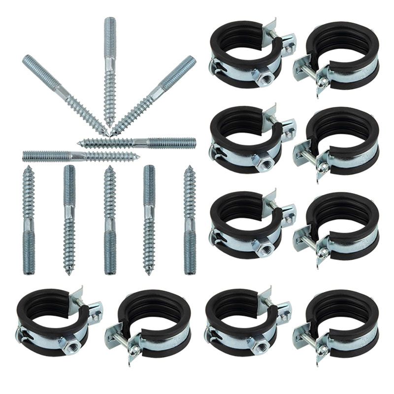 10 X Einfach Rohrschelle + 10 X Dübel + 10 X Stockschraube (1" 32-37 Mm