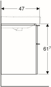 Geberit Smyle Square US für WT, m. 2 Sch 88,4x61,7x47cm, weiß