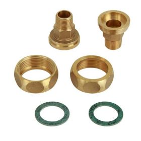 Pumpenverschraubungs-Set aus Bronze, DN 32 IG 1 1/4 Zoll x DN 15 AG 1/2 Zoll