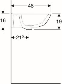 Geberit Renova Waschtisch, 60x48cm m. Hl. mittig, m. Ül., weiß