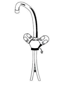 Ideal Standard Zweigriff-WT-Arm. Alpha, m.Kette, Ausld. 155mm, Chrom