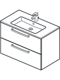 Ideal Standard Waschtisch/Möbel-Paket Eu 815x450x565mm Weiß / Lava Grau Dekor