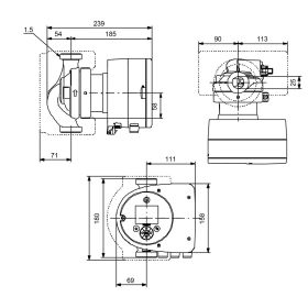 Grundfos Hocheffizienz-Umwälzpumpe Magna3 25-120 180 mm