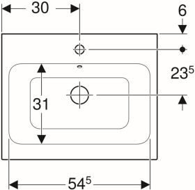 Geberit iCon Aufsatzwaschtisch, 60x48,5c m. Hl., m. Ül., weiß