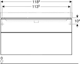 Geberit Smyle Square US für WT, m. 2 Sch 118,4x61,7x47cm, weiß