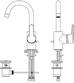 Ideal Standard WT-Armatur Connect Blue, m.hohem Ausl., Ausld. 146mm, Chrom