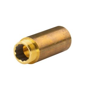 Messing Gewinde-Fitting Hahnverlängerung IG/AG 1" (DN 25) Länge 80 mm - schwere Ausführung