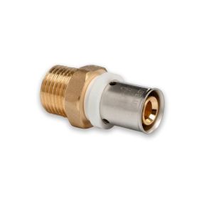 Selfio-Press Aluverbund Pressfitting  Übergang Außengewinde 16 x 2 - 1/2" TH + U Kontur DVGW