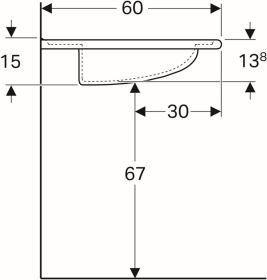 Geberit Vitalis WT, barrierefrei, 65x60c m. Hl., m. Ül., weiß