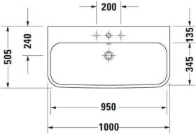 Möbelwaschtisch Happy D.2 1000 mm m.ÜL, m.HLB, 1 HL, geschl., weiß