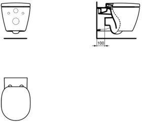 Wand-T-WC Connect, AquaBlade, unsichtbare Bef., 365x545x340mm, Weiß