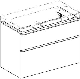 Geberit Smyle Square US für WT, m. 2 Sch 88,4x61,7x47cm, weiß
