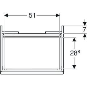 Geberit Renova Plan US f. WT, mit 1 Schu u. Innenschubl., 58,5x60,6x44,6cm, weiß