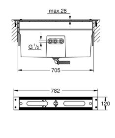 GROHE 4/5-L-Wannenkombination Unterbau 29037_2 Fliesenbankmontage DIN18534:2017