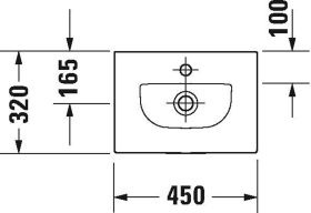 Duravit Möbelhandwaschbecken Viu 450mm o. ÜL, m.HLB, 1 HL, weiß