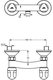 Ideal Standard Zweigriff-Brauseamatur AP Chrom