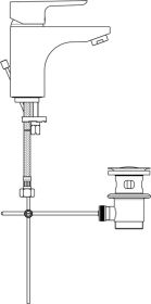 Ideal Standard Waschtischarmatur 145 Cer m.Ablgarn., Ausladung 109mm, Chrom