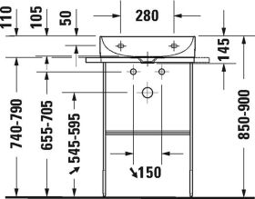 Duravit Möbel-WT DuraSquare 500mm, Weiß o.ÜL, m.HLB, 1 HL