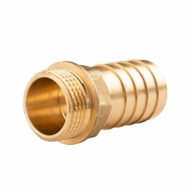 Messing Gewinde-Fitting Schlauchanschluss 3/4" AG (DN 20) Länge 25 mm - schwere Ausführung